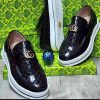 Gucci shiny white sole shoe - black