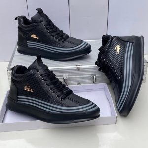 Lacoste Ankle Lace up Black Sole Shoe - Black