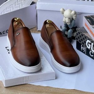 Lacoste Slipon White Sole Shoe - Brown